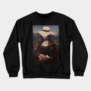 Mona Lisa Shark Teeth Beach Day Crewneck Sweatshirt